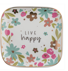 Karma  Live Happy Floral Trinket Tray