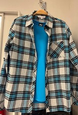 kerenhart Kerenhart  Black / Turquoise Plaid Button Up Long Sleeve Top