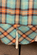 kerenhart Kerenhart Turquoise Paid Flannel Button Up Top