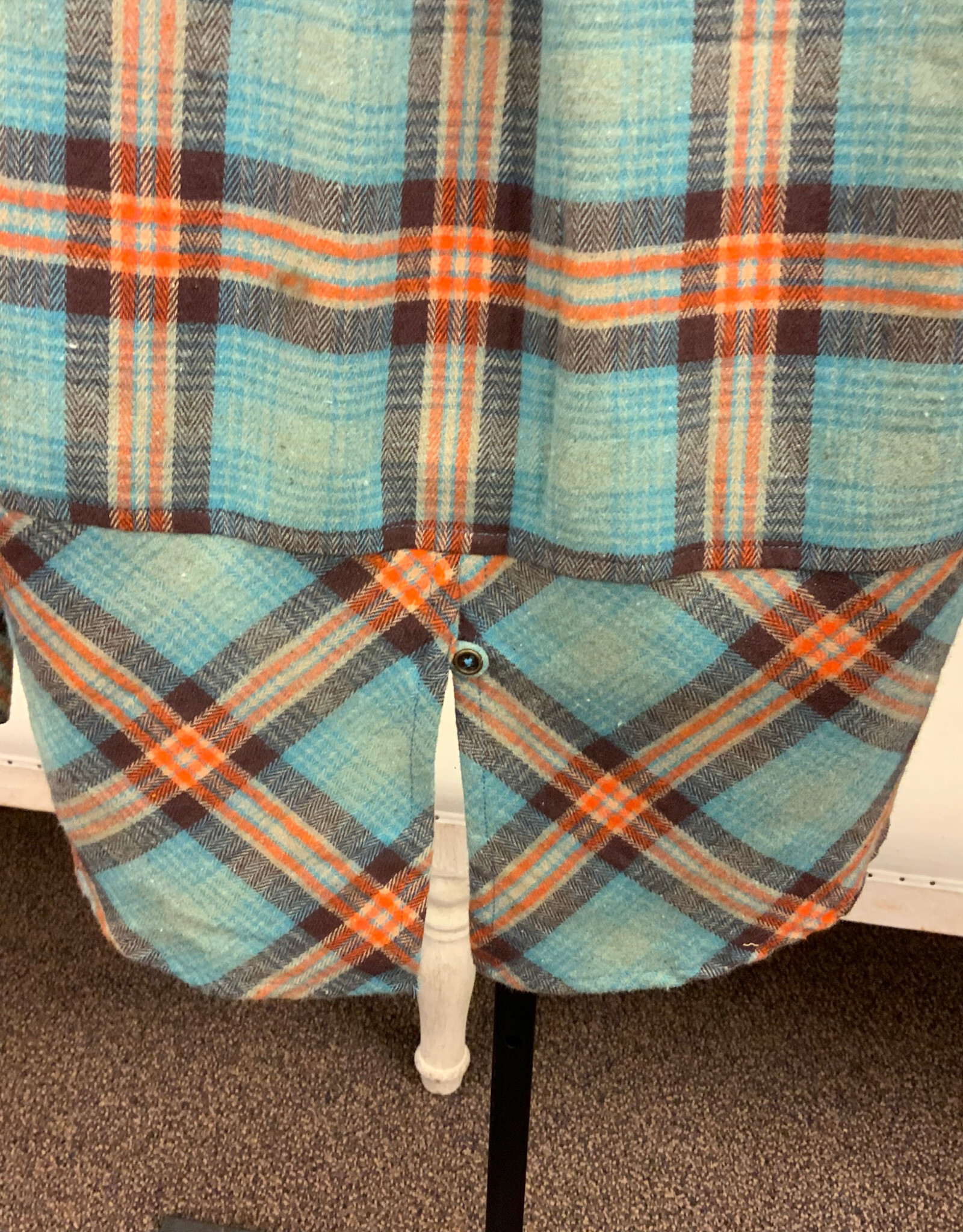 kerenhart Kerenhart Turquoise Paid Flannel Button Up Top