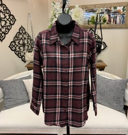 kerenhart Kerenhart Chocolate Plaid Flannel Button Up Top