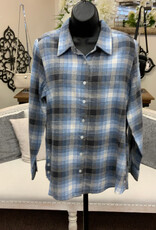 kerenhart Kerenhart  Light Blue Plaid Button Up Long Sleeve Top