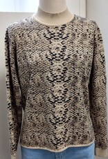 Lysse Lysse  Camel Snake Jacquard Declan Mock Neck Sweater Top HB