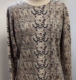 Lysse Lysse Camel Snake Jacquard Declan Mock Neck Sweater Top HB