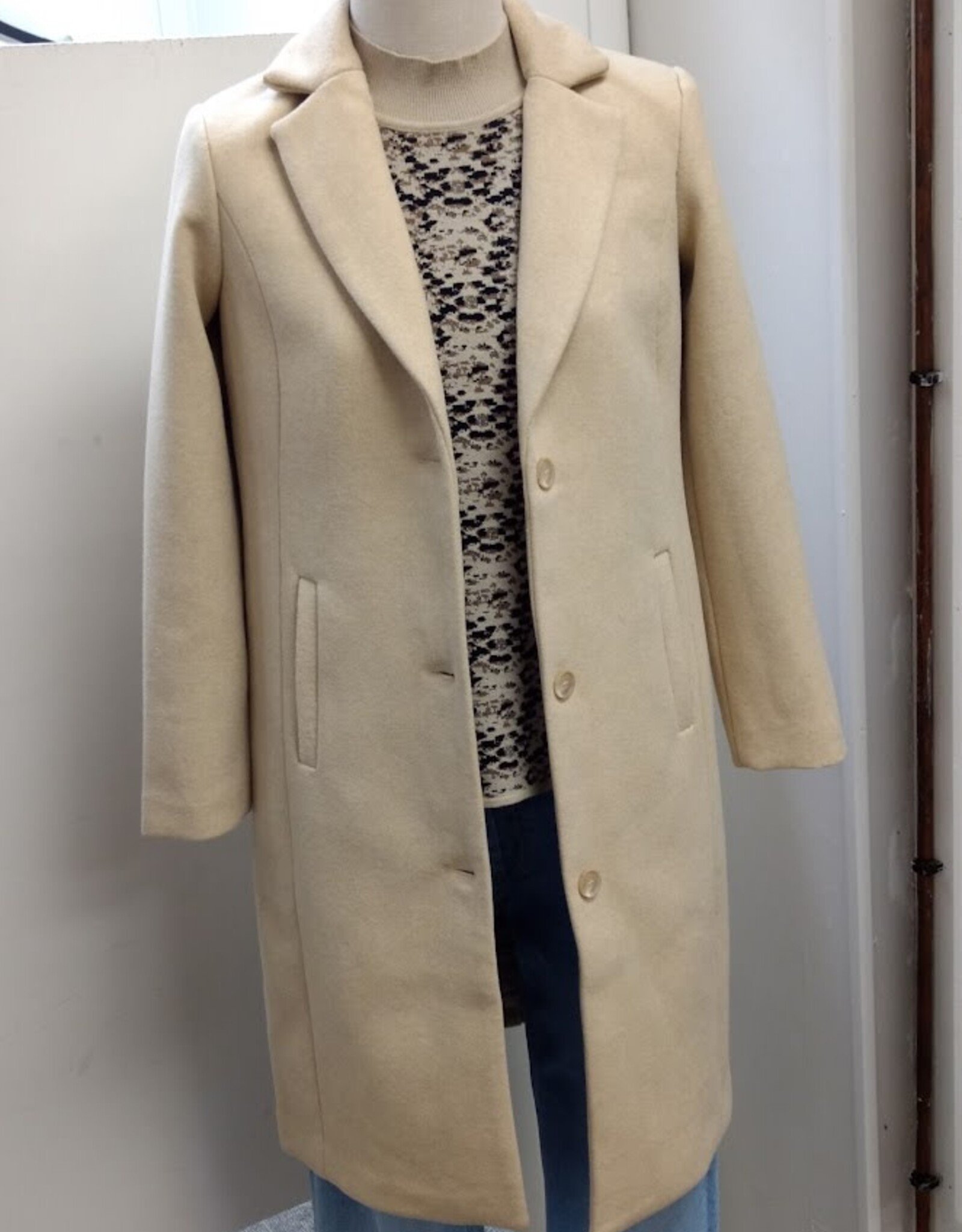Soya Concept Soya 4PF Sand Single Breasted Wool Coat RC
