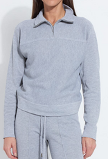 Lysse Lysse Grey 1/4 zip Turtle Neck Top