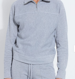 Lysse Lysse  Grey 1/4 zip Turtle Neck Top