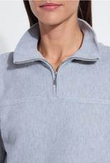 Lysse Lysse Grey 1/4 zip Turtle Neck Top