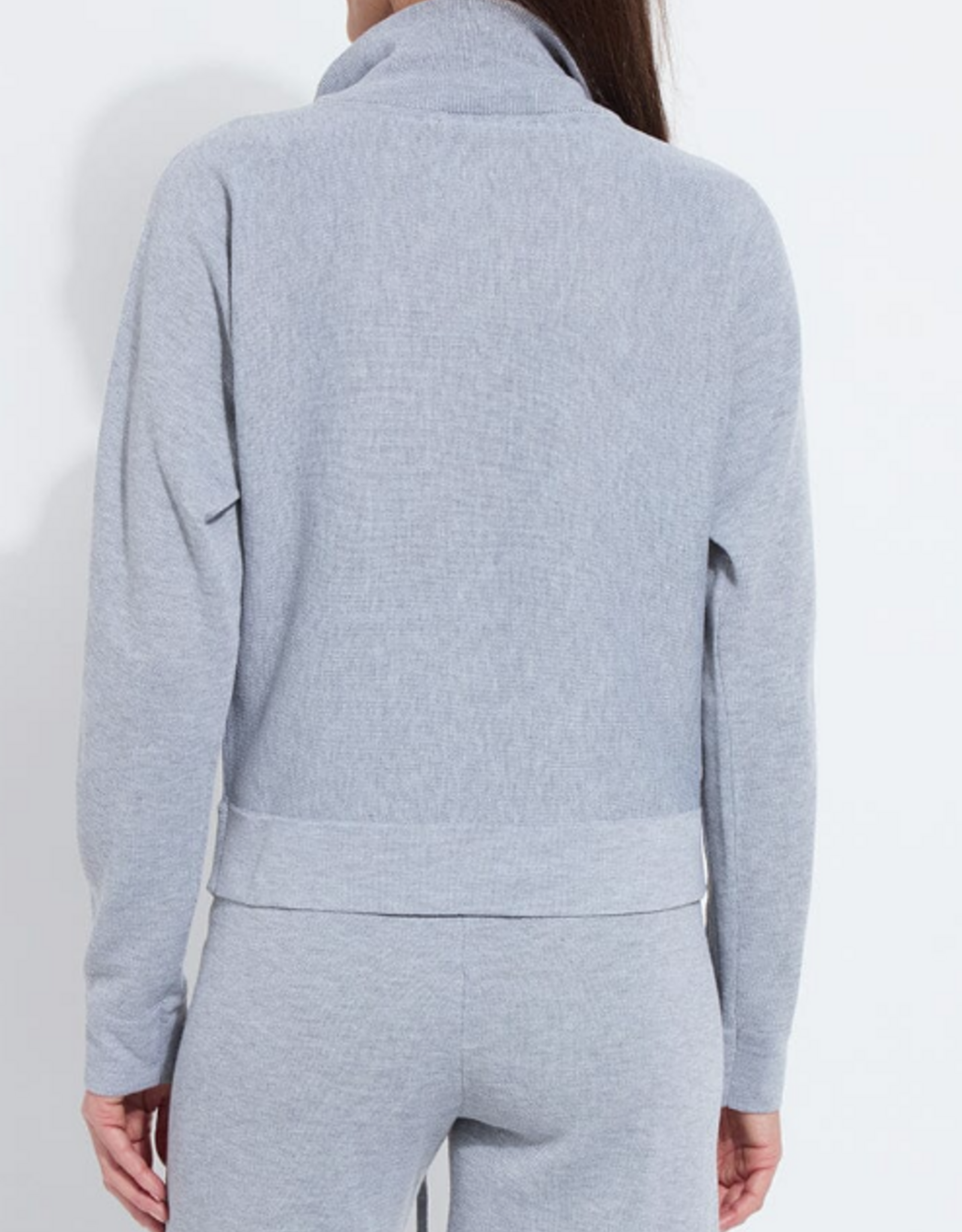 Lysse Lysse Grey 1/4 zip Turtle Neck Top