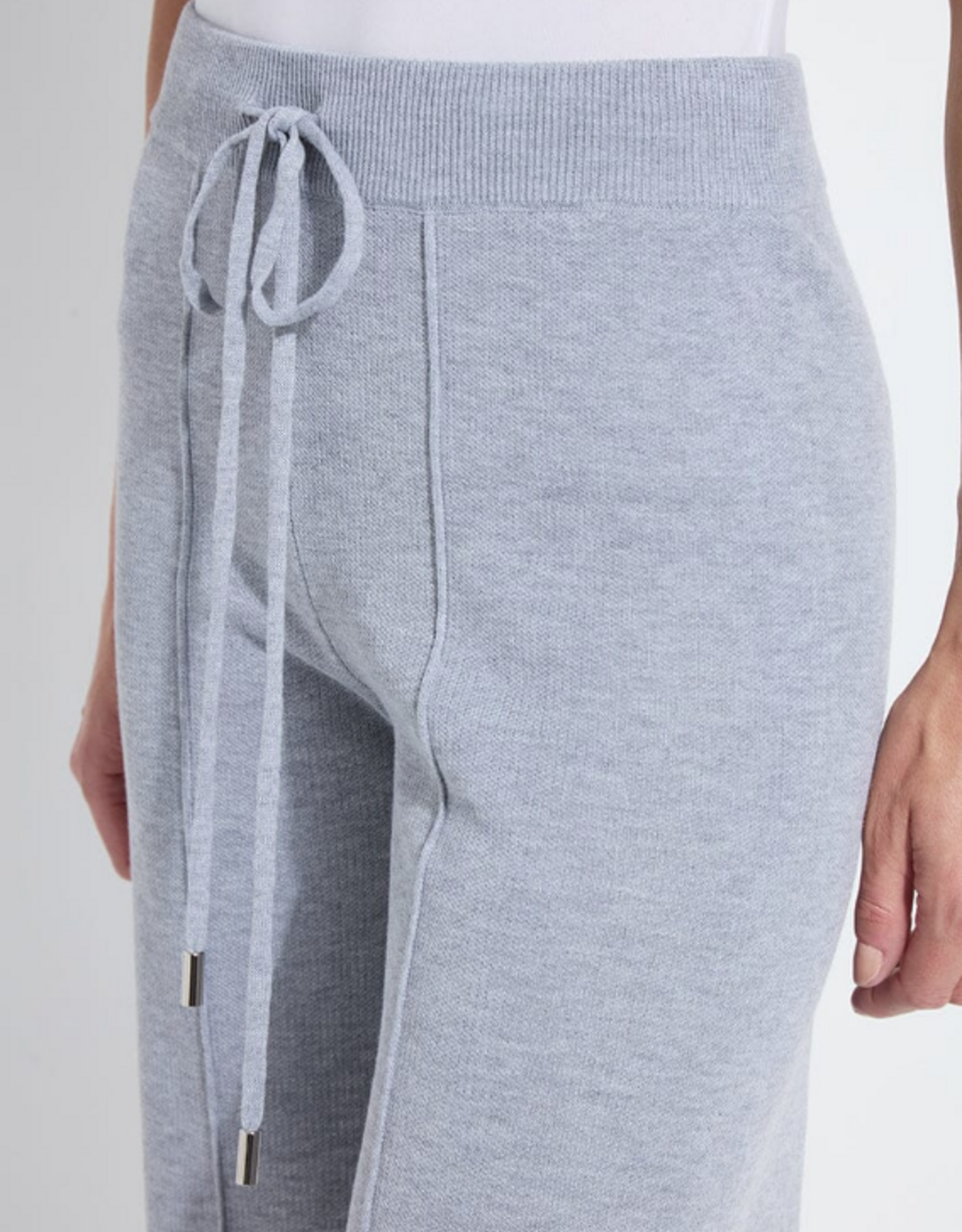 Lysse Lysse Grey Wide Leg Drawstring Knit Pant