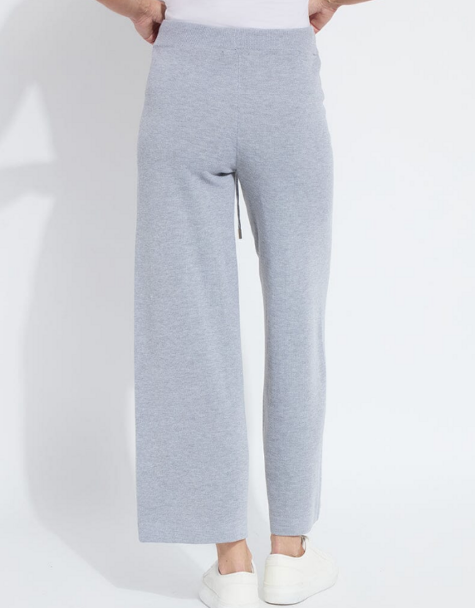 Lysse Lysse Grey Wide Leg Drawstring Knit Pant