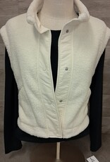 Sharon Young Inc Multiples Cream Textured  Mock Neck Vest