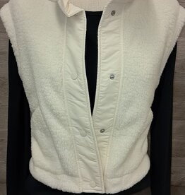Sharon Young Inc Multiples Cream Textured  Mock Neck Vest