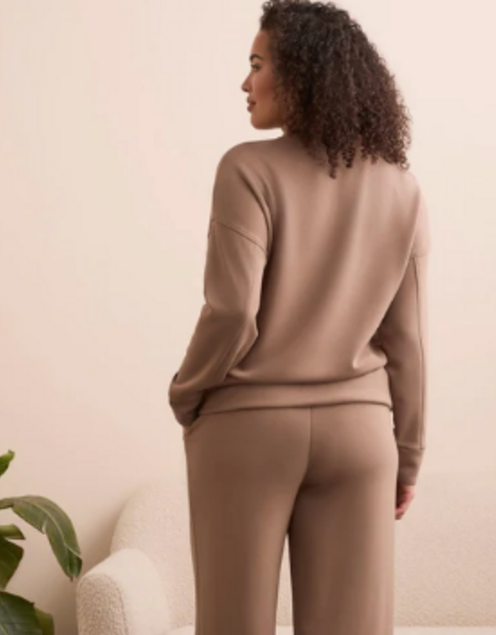 Tribal Tribal Fossil L/S Funnel Neck Top LS