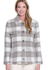 Sharon Young Inc Multiples  Snow Leopard Plaid Button Up Jacket