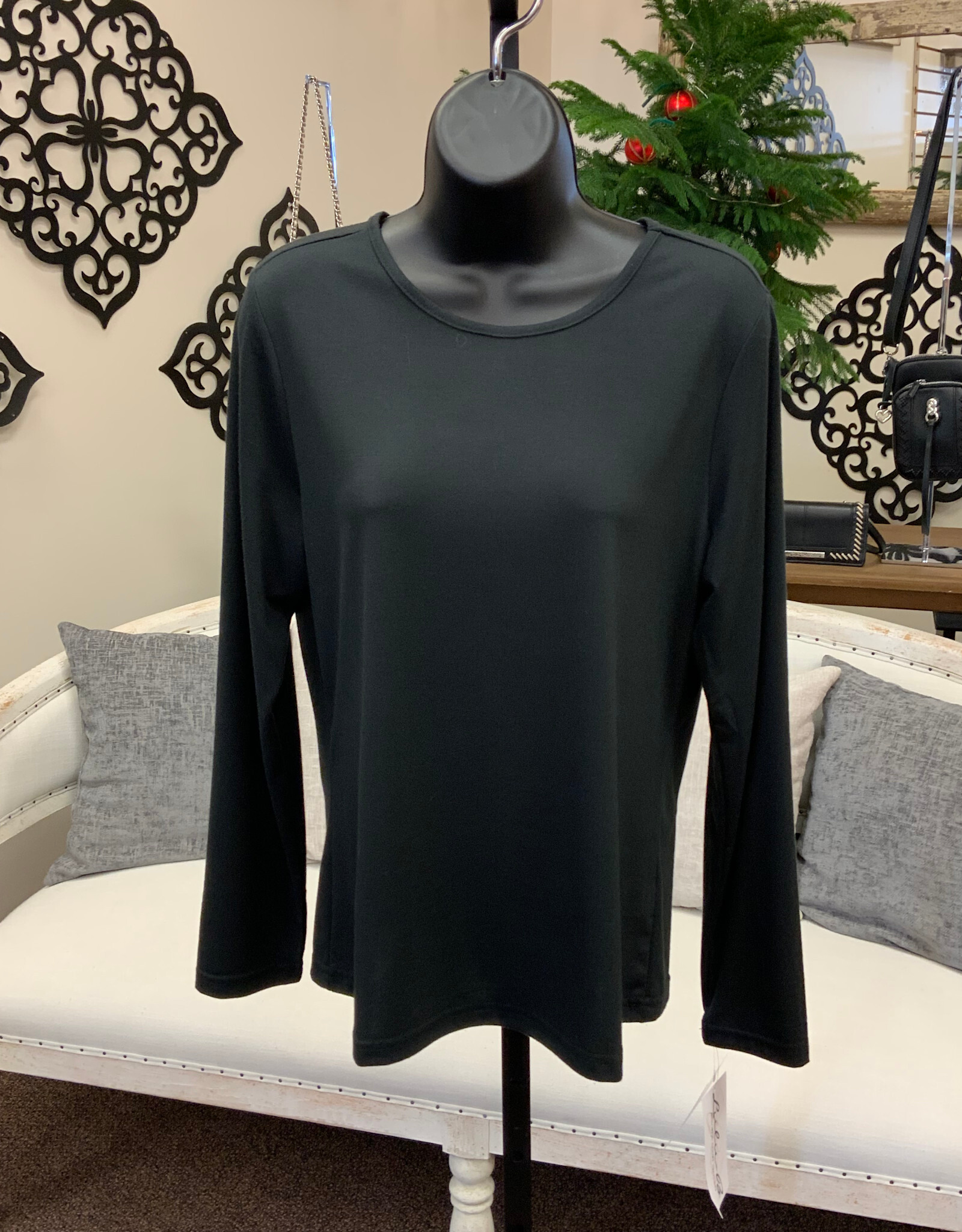 Lulu B Lulu B Black Basic Crew Neck Long Sleeve Top