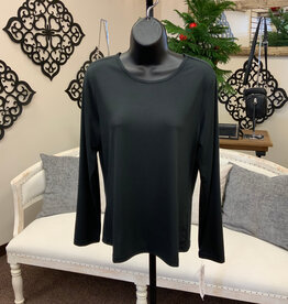 Lulu B Lulu B Black Basic Crew Neck Long Sleeve Top