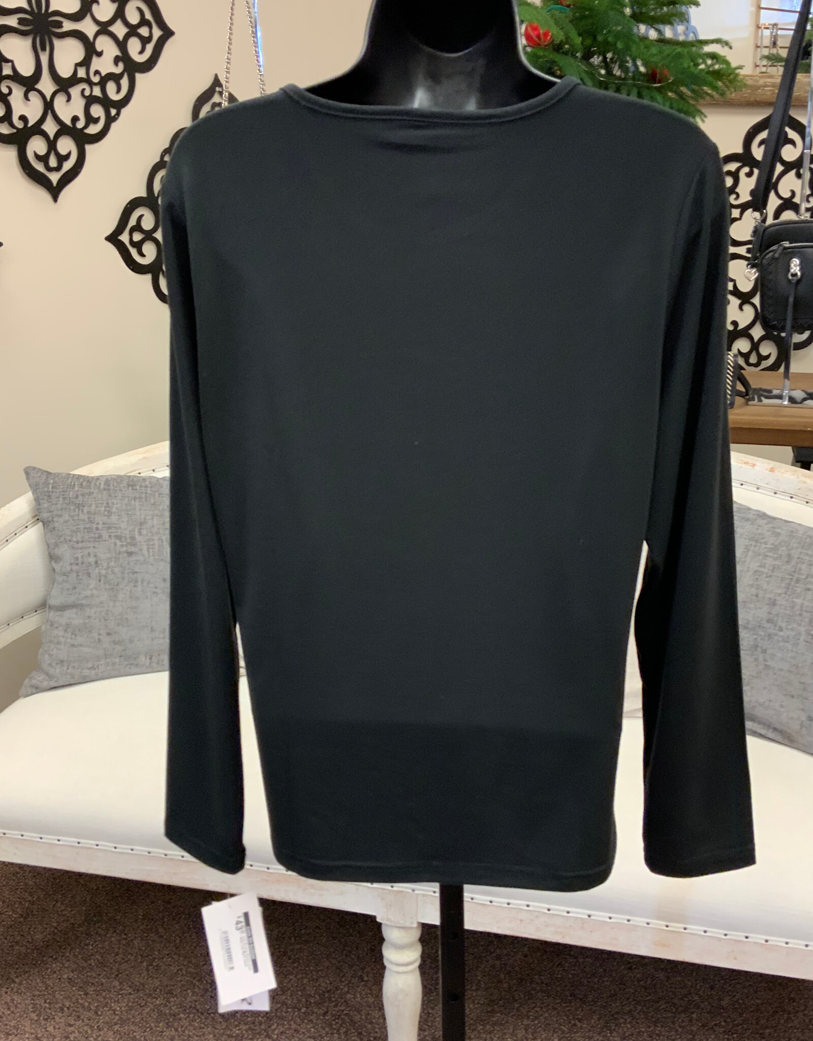Lulu B Lulu B Black Basic Crew Neck Long Sleeve Top