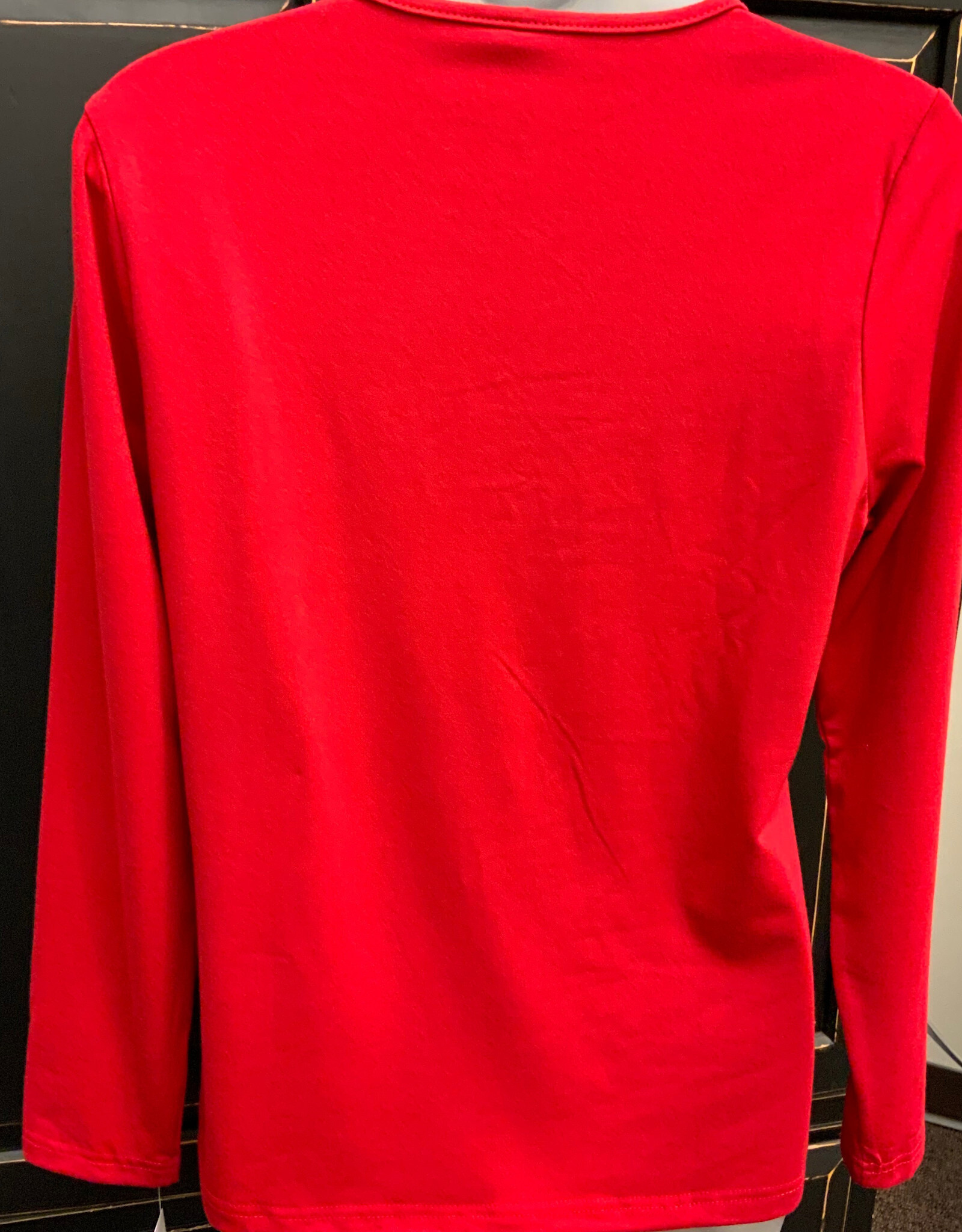 Lulu B Lulu B Crimson Basic Crew Neck Long Sleeve Top