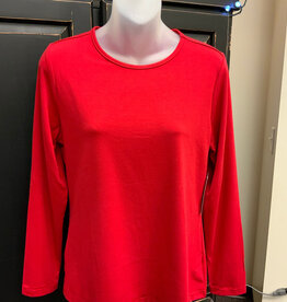 Lulu B Lulu B Crimson Basic Crew Neck Long Sleeve Top