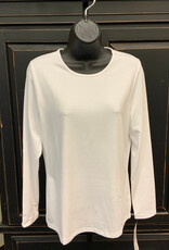 Lulu B Lulu B White Basic Crew Neck Long Sleeve Top