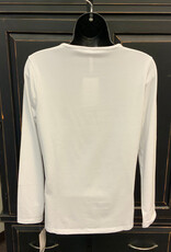 Lulu B Lulu B White Basic Crew Neck Long Sleeve Top