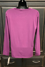 Lulu B Lulu B Cabernet Basic Crew Neck Long Sleeve Top