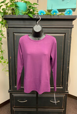 Lulu B Lulu B Cabernet Basic Crew Neck Long Sleeve Top