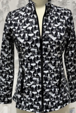 Lulu B Lulu White/Silver Cocktail Glass Print DRGO Zip Up Jacket