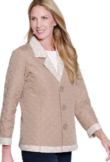 Sharon Young Inc Multiples Soft White L/S Button Front Reversible Quilted Jacket