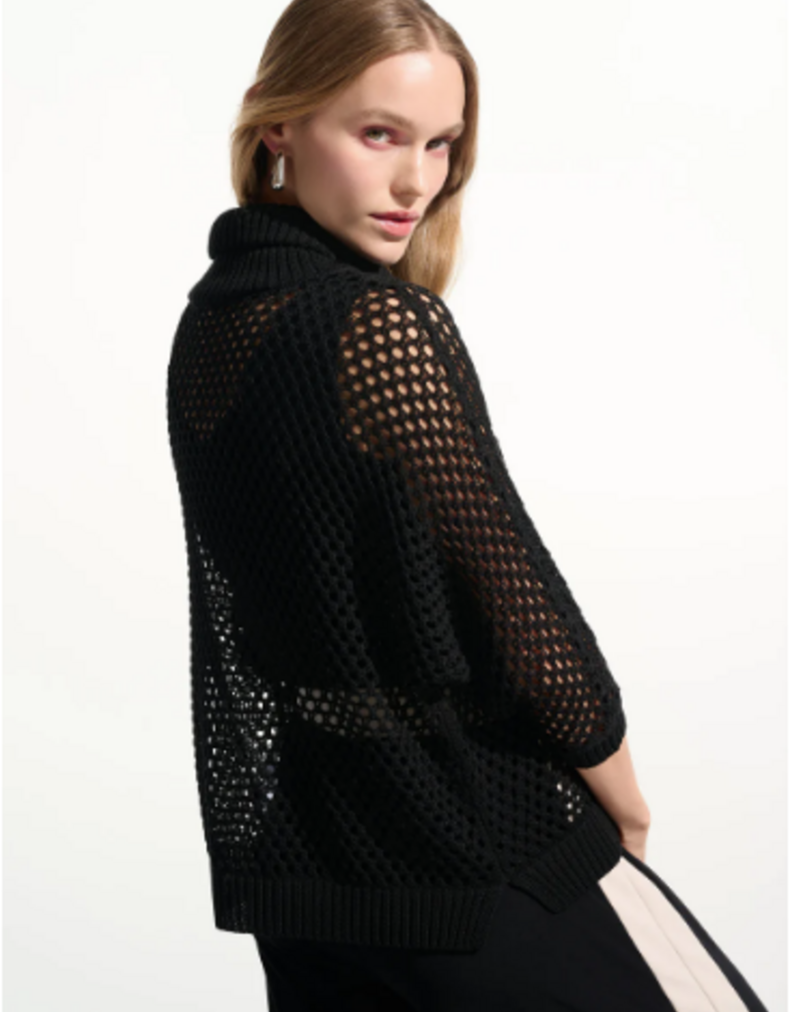 Joseph Ribkoff Joseph Ribkoff   Black S/S 1/4Zip Top