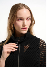 Joseph Ribkoff Joseph Ribkoff   Black S/S 1/4Zip Top