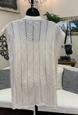 L.Hamrick Southern Lady Oyster Textured Open Cardigan Top