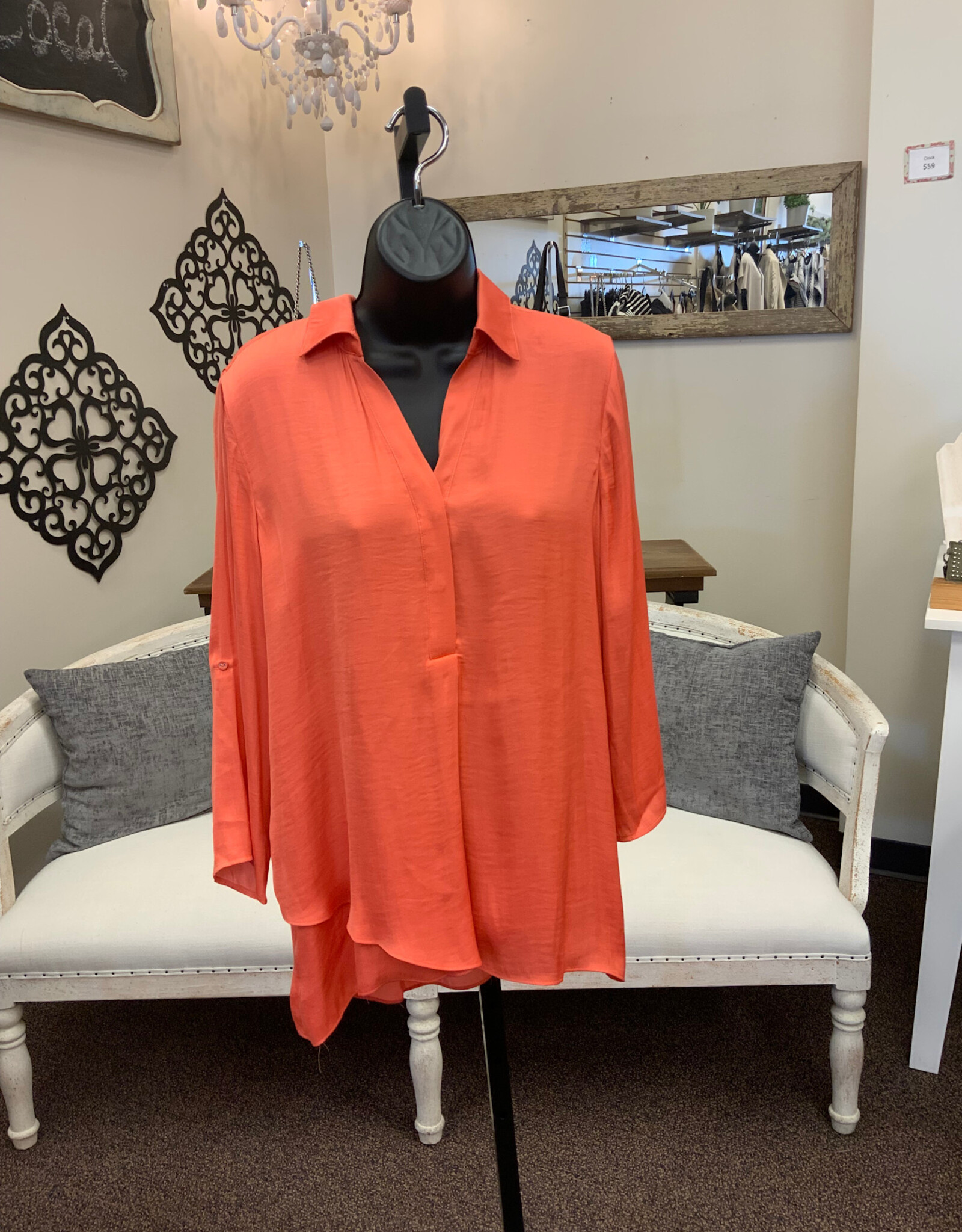 Renuar Renuar Sorbet V-Neck  3/4 Sleeve Top