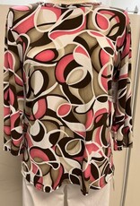 Southern Lady Southern Lady Antiquerose Oreo Round Neck 3/4 Sleeve Top