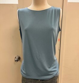 Sharon Young Inc Multiples Chambray Hi Neck Tank
