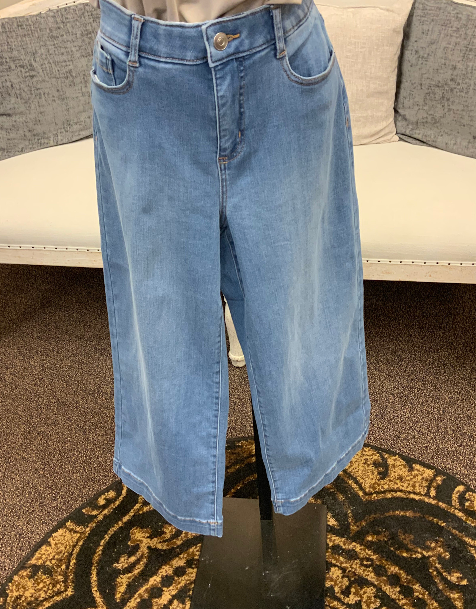 Tribal Tribal Audrey Coastal Blue Wide Leg  Crop Denim