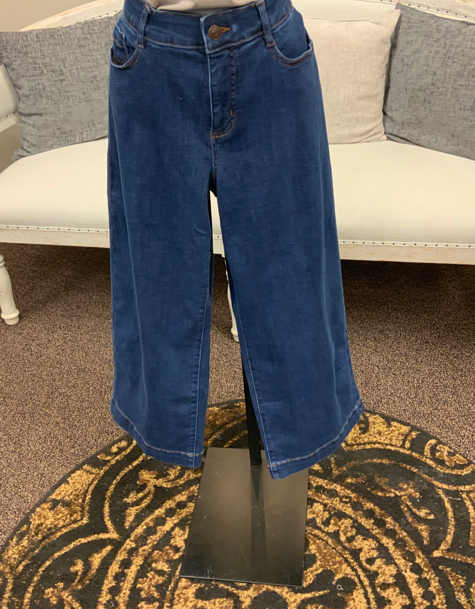 Tribal Tribal Audrey Fade Blue Wide Leg  Crop Denim