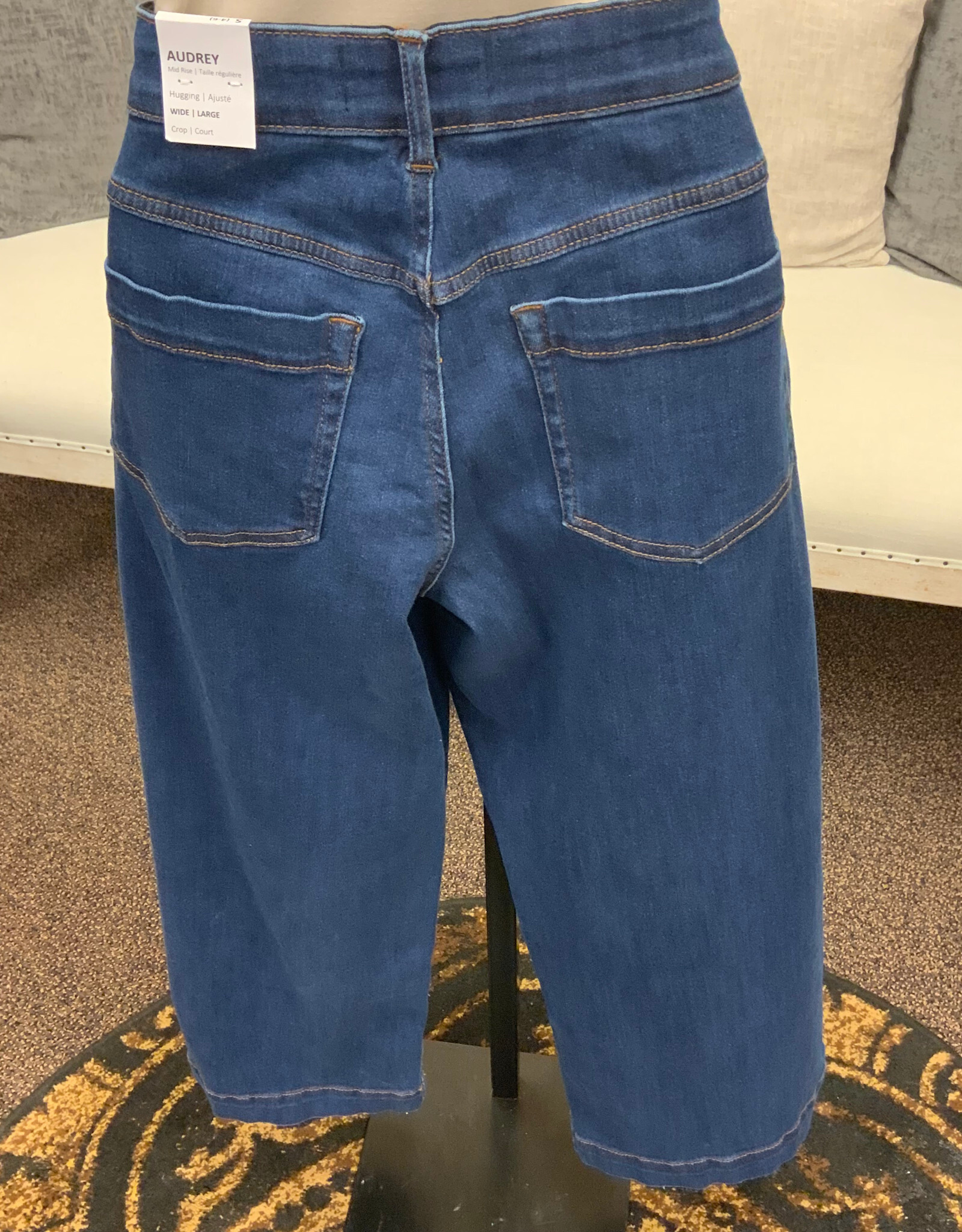 Tribal Tribal Audrey Fade Blue Wide Leg  Crop Denim