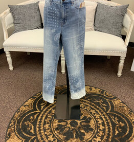 Sharon Young Inc Tru Lux Indigo Laser Printed Straight Leg Jean