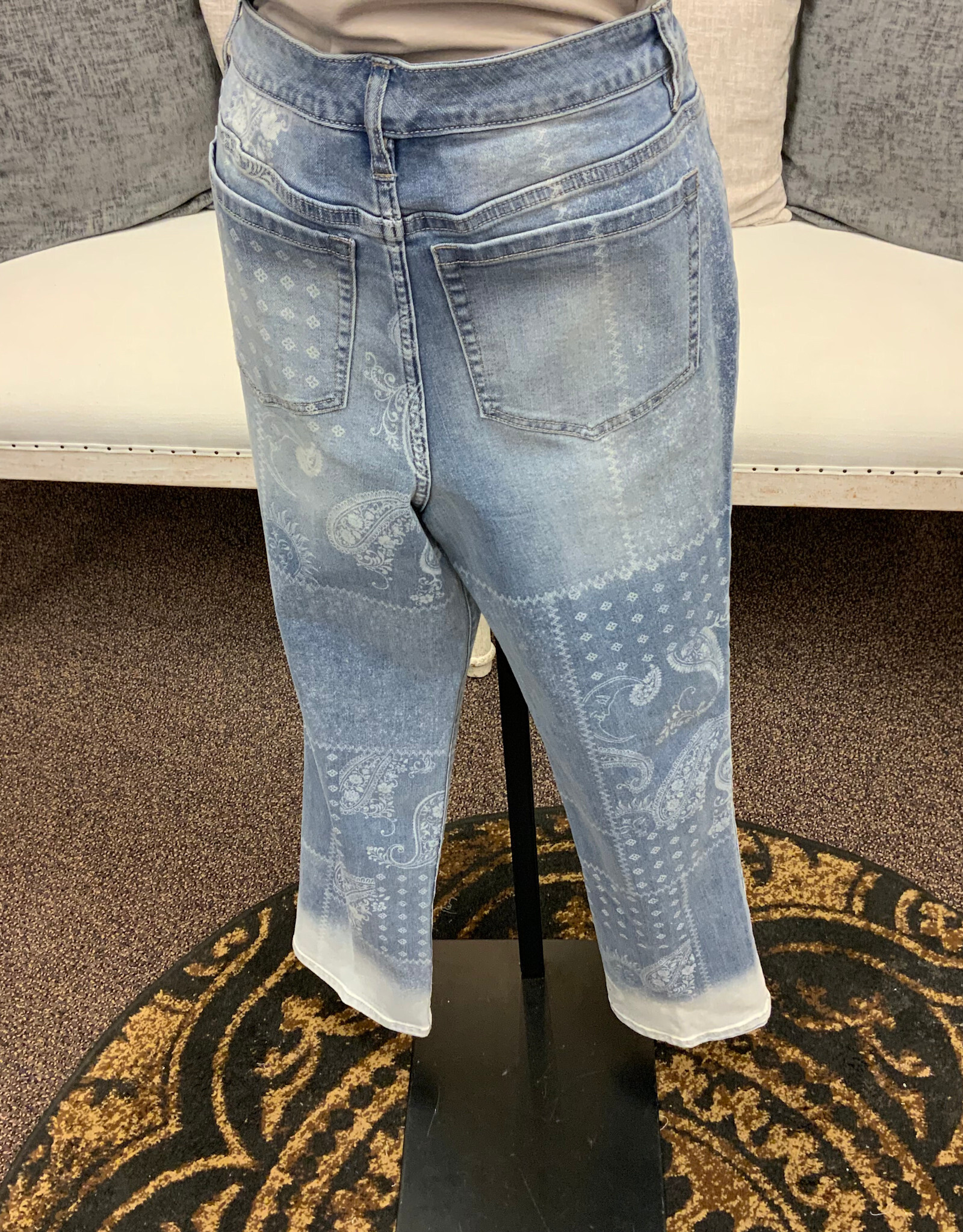 Sharon Young Inc Tru Lux Indigo Laser Printed Straight Leg Jean