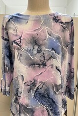 Southern Lady Southern Lady Pink Amethyst Blue Round neck 3/4 Sleeve Top