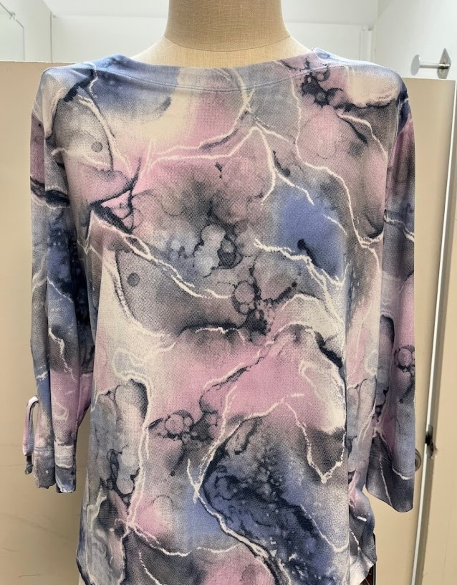 Southern Lady Southern Lady Pink Amethyst Blue Round neck 3/4 Sleeve Top