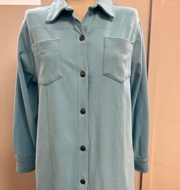 Southern Lady Southern Lady Oahu Green Collar Button Up 3/4 Sleeve Top