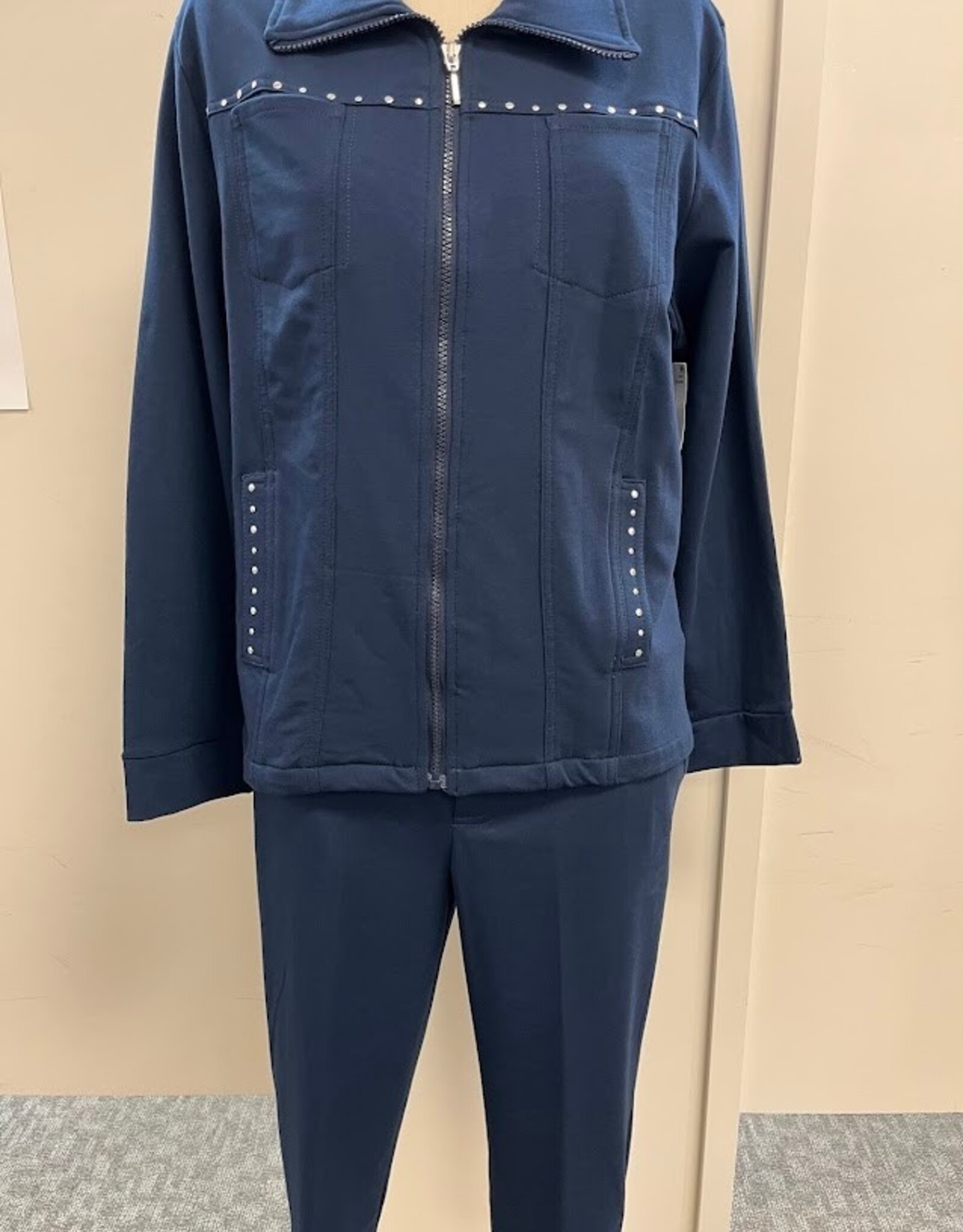 L. Hameric L. Hamrick 8597 Baywatch Navy Zip Up LS Knit Jacket