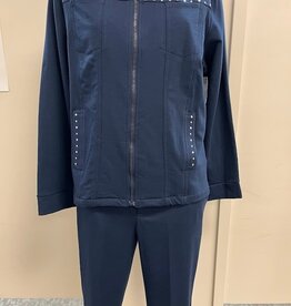 L. Hameric L. Hamrick Baywatch Navy Zip Up LS Knit Jacket