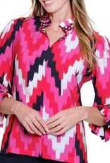 Sharon Young Inc Multiples  Multi  Print  V-Neck 3/4 Sleeve