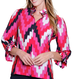 Sharon Young Inc Multiples  Multi  Print  V-Neck 3/4 Sleeve