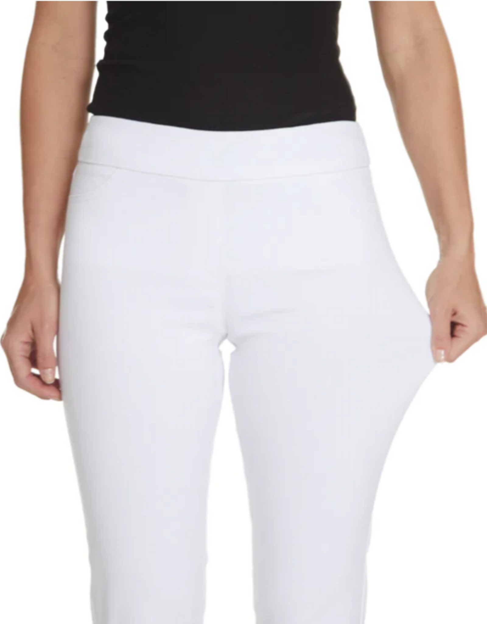 - Slimsations White Pull-On Ankle Pant