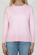 Meteric Knits Metrics  Pink Pearl Round Neck Long Sleeve Light Weight Sweater